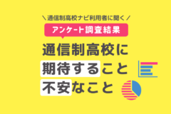 【アンケート調査・最新】通信制高校ナビ利用者に聞く　通信制高校に期待すること、不安なこと